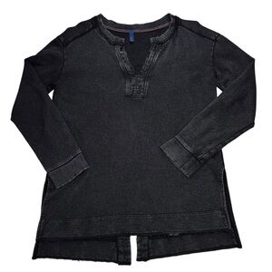 Anthropologie Washed Black Long-Sleeve Tunic